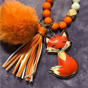 Orange Fox Kids keychain/back charm